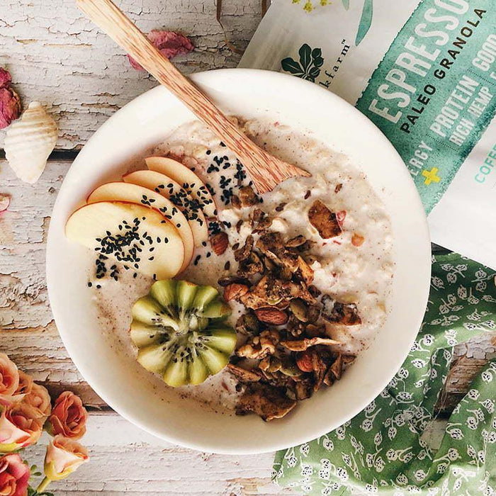 Cinnamon Bun Bircher with Espresso Granola - Brookfarm