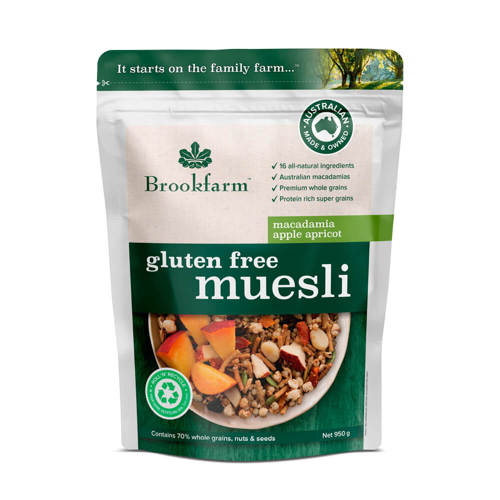 Gluten Free Muesli Macadamia Apple & Apricot 950g