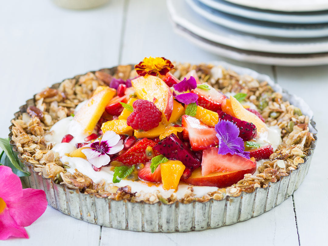 Nutty Granola Fruit Flan