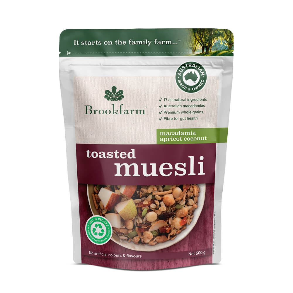 Toasted Macadamia Muesli with Apricot & Coconut - Brookfarm